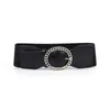 Belts Decorative Belt Female Spring Coat High Waist Pants Fashion Versatile 5cm Seal Round Diamond Pearl Buckle Wide