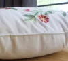 枕 /装飾レトロアメリカンフローラルヒマワリの緑の葉刺繍枕カバーケースライフソファベッドルームデコロ /デコ