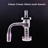 10mm 14mm 18mm 남성 Femlae Quartz Charmer Banger Nail Set Cap Cone Terp Pearl Full Weld Terp Slurper Sandblasted Carving Carving Carving Quartz Nails 오일 버너 파이프