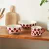 Miski japońskie retro czerwona mała miska podkładka kolorowy rzemiosło domowy ceramiczny wysoki poziom ręcznie malowany ryż