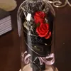 装飾的な花石鹸花永遠のローズバレンタインデープレゼントギフトクリエイティブバースデーギフトドームグラス2023年