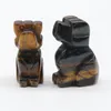 천연 석재 조각 1 인치 사랑스러운 개 공예 장식품 로즈 쿼츠 크리스탈 치유 마노 동물 장식
