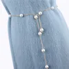Belts Fashion Elegant Gold Metal Waist Chain Pearl For Women Hip High Vintage Slim Waistband Wedding Accessories Designer Belt