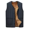 Gilets pour hommes Veste sans manches pour hommes Tan Tops Plus Velvet Coat Winter Warm Vest