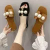 Slippers Designer Women Slides Mules Sandals Open Toe Female Summer Beach Shoes Pearls Cute Sweet Outdoor