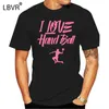 T-shirt da uomo Funny I Love Handball Tee Shirt per uomo manica corta originale unisex e donna nero HipHop