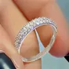 Bandringen Nieuwe trendy dames ringen met glanzende eenvoudige band Stijlvolle meisjes van hoge kwaliteit veelzijdige sieraden veel