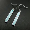 Boucles d'oreilles pendantes Larimar de haute qualité en argent sterling 925 naturel pour femme