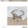 Braccialetti con ciondoli Sier Vintage Horse Dollar Testa di pesce Pendente Bracciale a catena Design unico femminile Moda Moneta Consegna goccia all'ingrosso Dhyyd