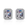 Stud Earrings Radiant Emerald Cutting Moissanite For Women S925 Sterling Silver White D VVS Diamond Fine Jewelry Drop