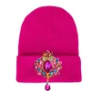 New Winter Hats For Women Warm Knitted Luxury Flower Crystal Beanies Hat Female Skullies Caps Gorras HCS332