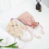 Shoulder Bags Hollow Out Pearl Handbgs Women New Luxury Small Beaded Clutch Purses and Handbags Ladies Woven Bag Wedding Party 230426