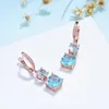 Ear Mankiet Kuololit Blue Topaz Clipstone Kolczyki 925 Kolczyki srebrne francuskie kamień szlachetny używane do doskonałego zaręczyn 230512