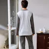 Vêtements de nuit pour hommes mode hommes pyjamas ensemble automne hiver chaud mâle à manches longues coton Patchwork mignon ours dessin animé vêtements d'extérieur vêtements de salon