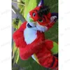 Halloween Red Long Furry Husky Dog Costume De Mascotte Personnalisation Thème animal personnage Carnaval Adultes Fête D'anniversaire Fantaisie Outfit