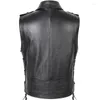 Hommes gilets 2023 Ooblique fermeture éclair en cuir gilet moto motard véritable sans manches vestes hommes véritable peau de vache