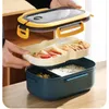 Bento Boxes صندوق غداء لطيف للأطفال مقصورات Microwae Bento Lunchbox Kids Kid School Outdoor Camping Picnic Food Contable 230515