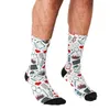 Calcetines masculinos patrón divertido de diversión para hombres harajuku hombres felices hip hop novedoso novio de chicos lindos tripulación casual para