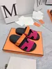 Designer Slippers Sandals Chypre Sandal Slides Beach Classic Flat Luxury Summer Lady Leather Flip Flops Black Women 35-45