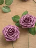 Fleurs décoratives D-Seven Roses mauves artificielles 25pcs avec tige pour centres de table de mariage bricolage Bouquets Arrangements Décorations florales