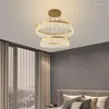 Candeliers modernos de cristal de luxo led círculo anéis de lustre de lustre de renovação de salas de renovação das escadas de lâmpadas de lâmpadas pendentes