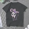 T-shirts pour femmes Gift Halloween Appelez-moi et suivez le Tshirt Nightmare pour les filles Scream Gale Weathers Film Harajuku Ladies Tissu basique