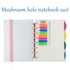 Bloc-notes Champignon Trou Notebook Planner Binder Bloc-notes avec Index Papier Feuilles mobiles A5 Binder Diary School Office Papeterie Cadeau Fournitures 230515