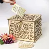 Other Event Party Supplies Wedding Card Boxes Wooden Box Wedding Supplies DIY Couple Deer Bird Flower Pattern Grid Business Card Wooden Box 230515