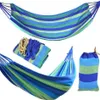 280 100mm 2 Persons Striped Hammock Outdoor Leisure Bed Thickened Canvas Hanging Bed Sleeping Swing Hammock For Camping Hunting250H