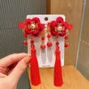 Haarschmuck 2023 Chinesischer Stil Jahr Haarnadel Kopfbedeckung Kinder Mädchen Vintage Lange Quaste Niedliche Blumen Metallklammern Frauen Stirnband Geschenk