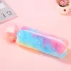 Colorful Plush Cute Pencil Case Rainbow Creative Kawaii Girls School Supplies Pencilcase Korean Bag Pen Storage Holder Pouch