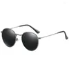 Lunettes de soleil Vintage polarisées homme marque de mode concepteur lunettes de soleil mâle classique rond luxe noir pilote nuances