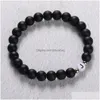 Beaded Black White Natural Stone Bead Bracelet With 26 Letters Az Diy Friendship Lucky Couple Kids Family Gift Drop Delivery Jewelry Dhfsg