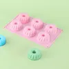 Baking Moulds Useful Cake Model Easy To Release 6 Cavities Silicone Donut Mold Pan