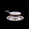 Dinnerware Sets European Bone China Tableware Bowl Spoon Set Chinese Household Jingdezhen Porcelain