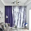 Curtain 3d Curtains Blue And White Snow Tree Modern Minimalist Small Fresh Custom Balcony Study Windshield Blackout