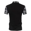 Herrpolos Summer Men's Casual Stritching Short Sleeve Polo Shirt Business Clothes Luxury Tee Male Fashion Grid Zipper Polos Topps Men 230515