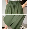 Women's Shorts SURMIITRO Fashion Summer Korean Style Cotton Wide Leg Capris Women Short Pants High Elastic Bud Waist Shorts Skirts Female 230515