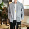 Vestes pour hommes 2023 hommes point ouvert impression automne gris hommes lâche Vintage Style chinois mâle mode vêtements surdimensionné