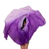 Stage Wear Real Silk Belly Dance Veil 250/270 114cm 5mm/8mm Purple Light Hand Dye Accessories Can Be Customized