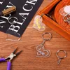 Hooks 1 Set Acrylic Keychain Blanks Round Discs Clear Heart Form Plain and Metal Key