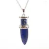 Pendentif Colliers Argent Plaqué Forme Améthystes Pierre Lapis Lazuli Collier Bijoux De Mode