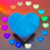 Night Light Heart-Shaped Moon Lamp, 3D Printed USB Charging with Wood Stand, 8cm 10cm 16 Colors Night Light for Birthday Party Christmas gift home decor