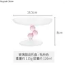 Plates Creative Glass Dessert Plate Round Cake Tray Home Decoration Storage Pography Props Table Seary Display