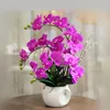 Dekorativa blommor Vackra konstgjorda phalaenopsis Flower Vase Set Home Decoration Luxurious Möbler Evenemangsfest