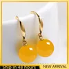 Boucles d'oreilles pendantes Agate blanche pour les femmes Individualité Ambre Argent 925 Anti-allergie Boucle d'oreille Bijoux