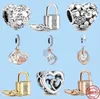 925 Accessori Accessori Accessori adatti Pandora Charms Gioielli all'ingrosso Mother Day Cuore Lock Lock Penderant fai -da -te Fine