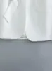 Ternos femininos nlzgmsj blazer branco para mulheres 2023 vestido de manga longa vintage casaco casual com faixas de gabinetes