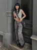 Pantalon femme s Celana Kargo Bintang Mode Akubi Reddakic Gyaru Vintage Grunge Y2k Streetwear Jeans Longgar Abu abu Retro Pinggang Rendah Pakaian Alt 230515