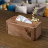 Organização Golden Bird Caixas de Tecido Cervos Decorativos Preto Noz Guardanapo Titular Mesa de Café Desktop Removível Papel Toalha Caso Decoração de Casa